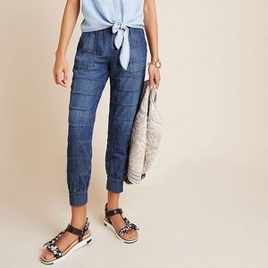 Anthropologie patchwork denim jogger